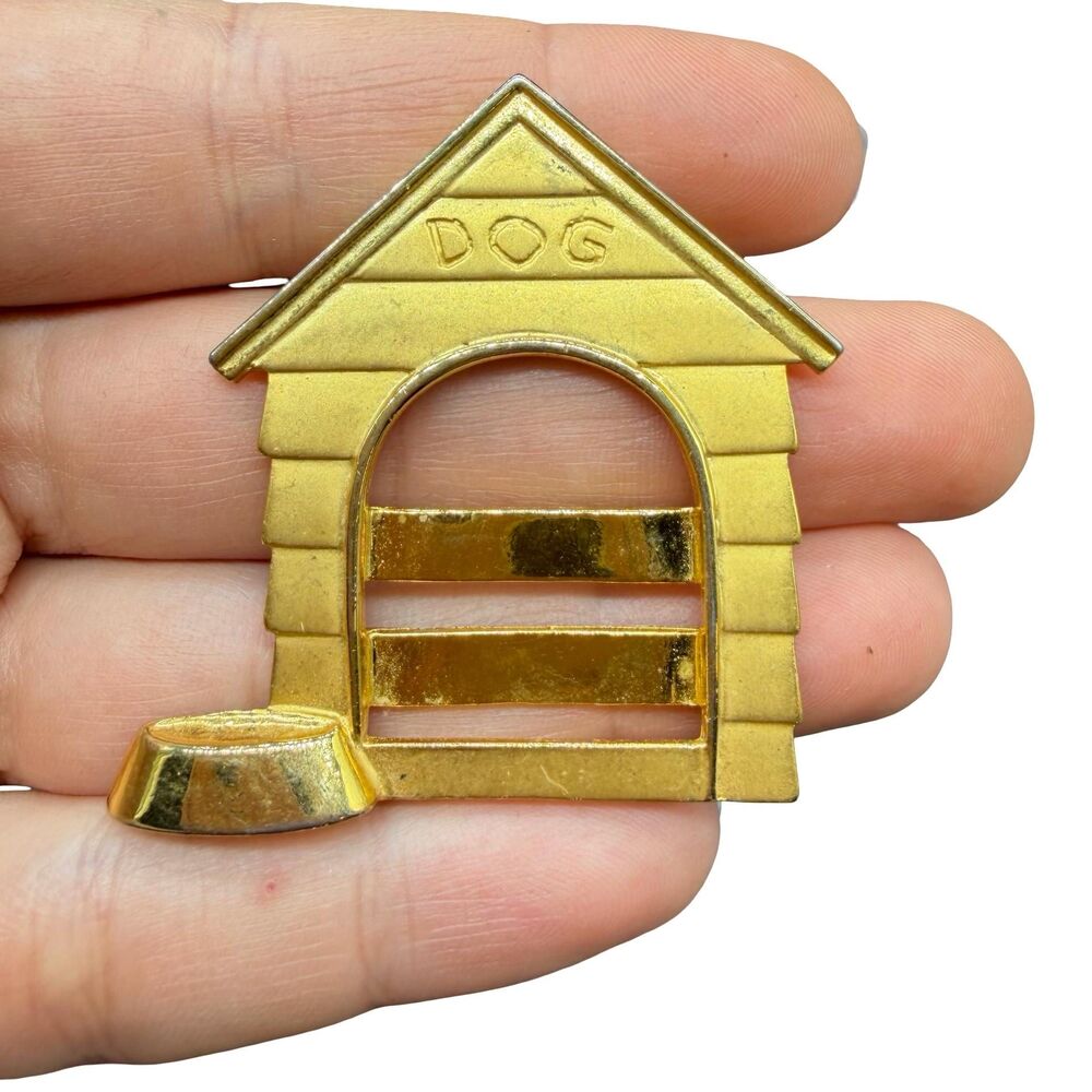 Vintage Jewelry Dog House Picture Frame brooch